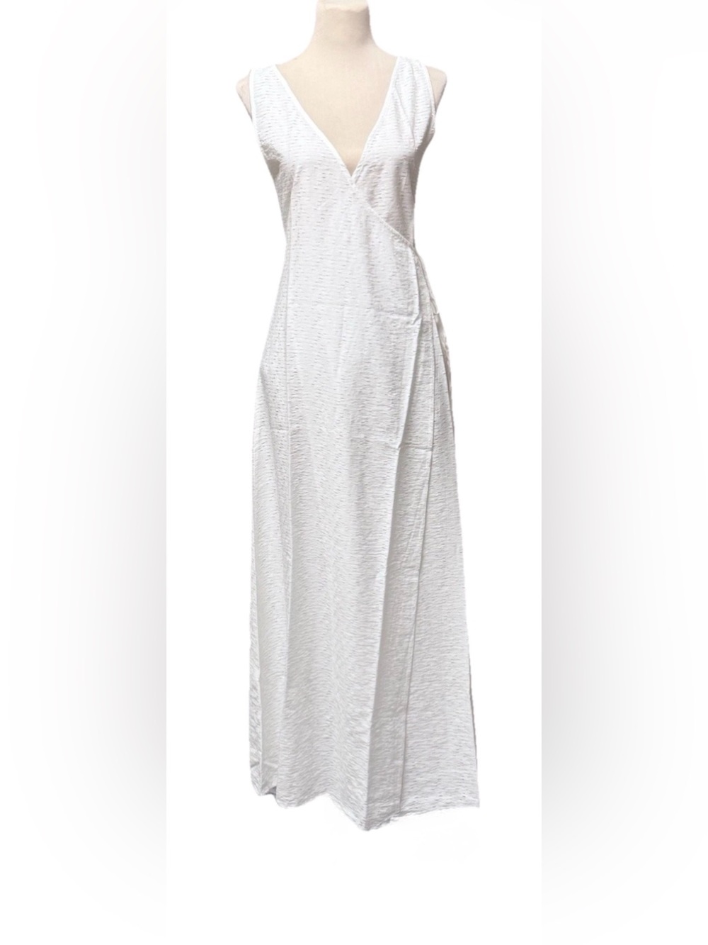 NWT Onia Grace Cover Up Maxi Dress White Textured V-Neck Wrap Size XS